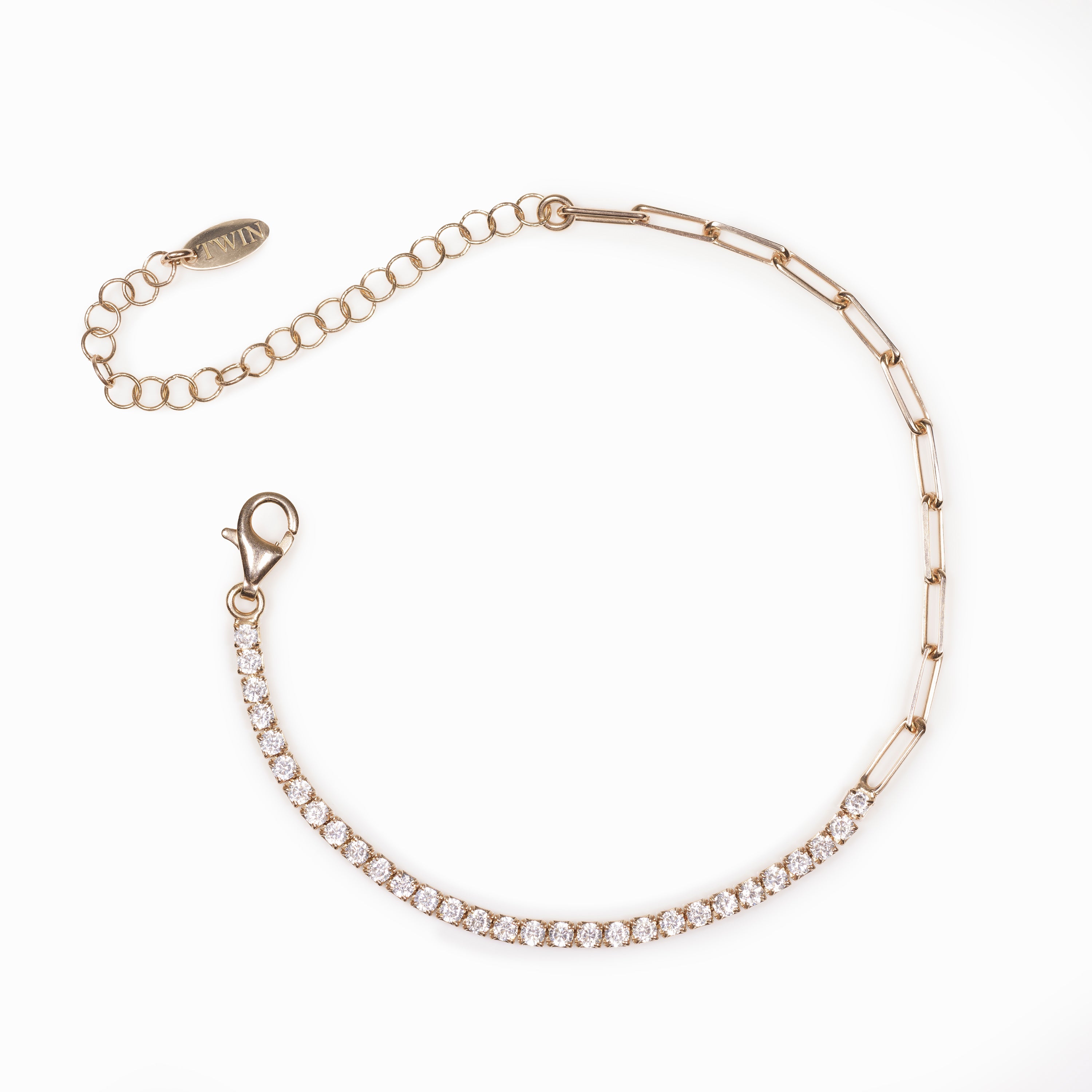 ⚫ Trendy Tennis Chain Bracelet | Twin Jewellery | Twin Jewellery