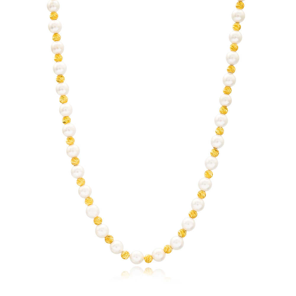 Elegant pearl and stone pendant necklace on white background