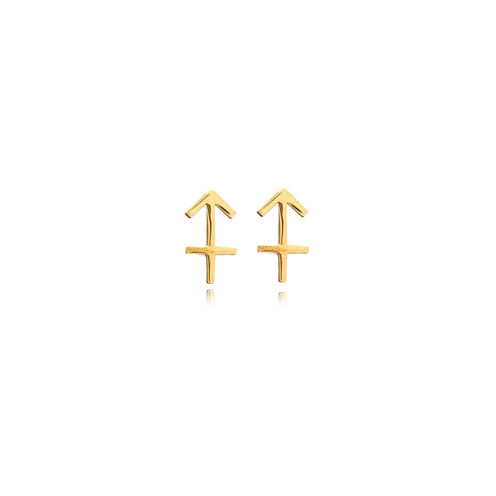 Elegant gold Sagittarius zodiac earrings
